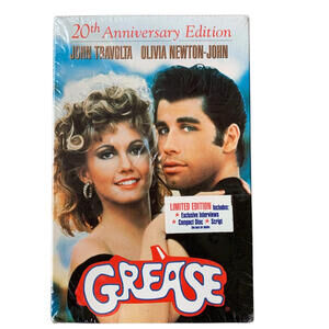Grease VHS 20th Anniversary Edition NEW SEALED with Script Compact Disc Travolta